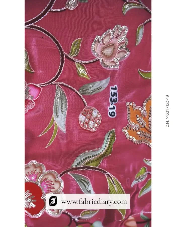  Folded black floral panel print fabric for dresses