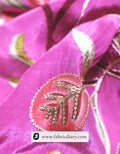  Draped neon pink floral fabric for salwar suits