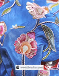  Telangana saree made with indigo floral position print