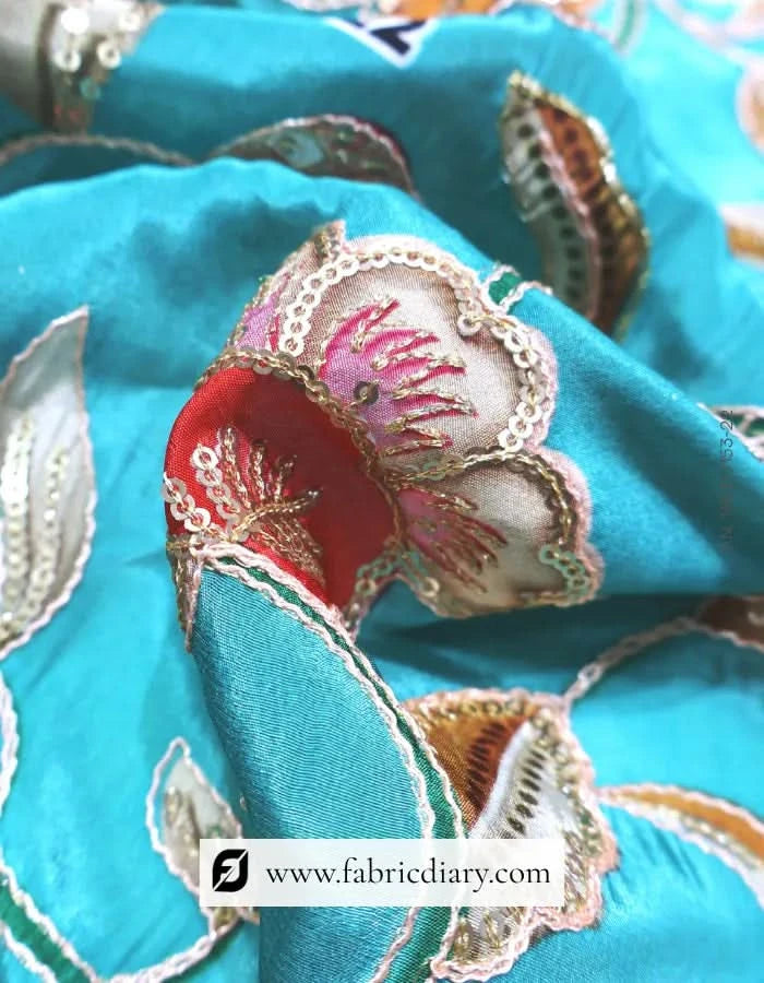   Grey Green Floral Fabric – Uttar Pradesh