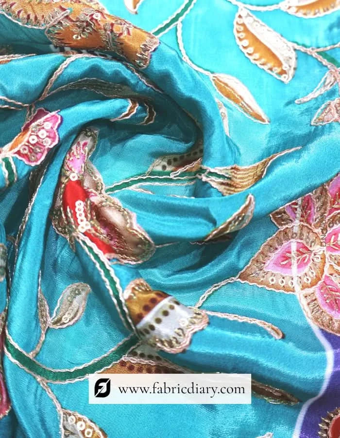  Folded indigo floral fabric by Fabric Diary