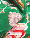  Folded brown floral panel fabric for tailors