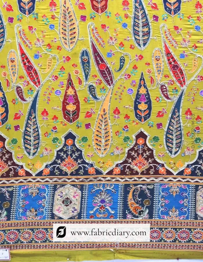 Position print embroidery fabric inspired by Gaurav Gupta and Christian Dior