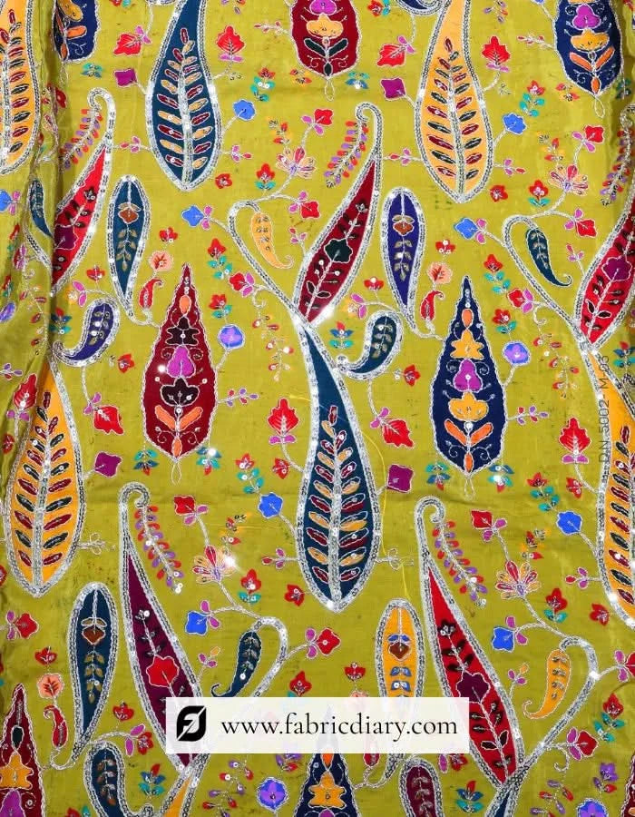 Exporter of Mehendi Green Embroidery Fabric for Indian Wedding Fashion – Featuring Neeta Lulla, Tarun Tahiliani & Rohit Bal Aesthetic