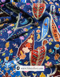 Position print embroidery fabric inspired by Rimple & Harpreet Narula and Donatella Versace