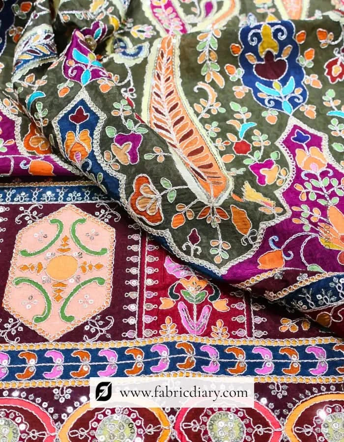  Embroidered fabric embroidery fabric inspired by Gaurav Gupta and Christian Dior
