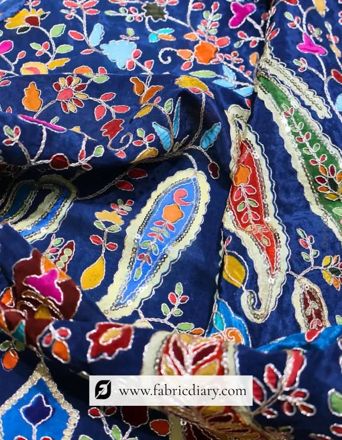  Position print embroidery fabric inspired by Tarun Tahiliani and Virgil Abloh