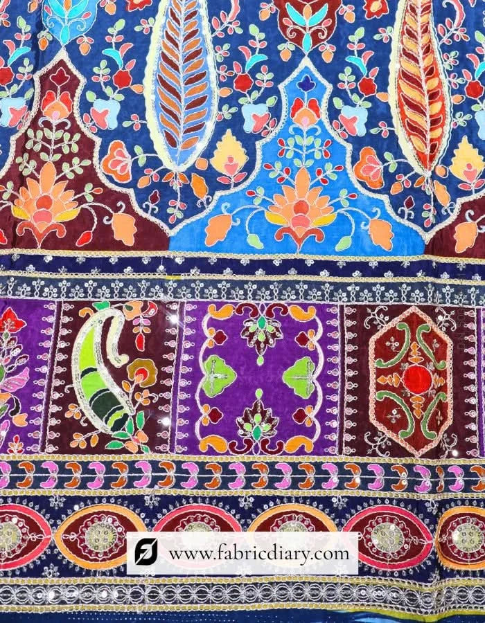  Buy online embroidery fabric inspired by Sabyasachi Mukherjee and Donatella Versace