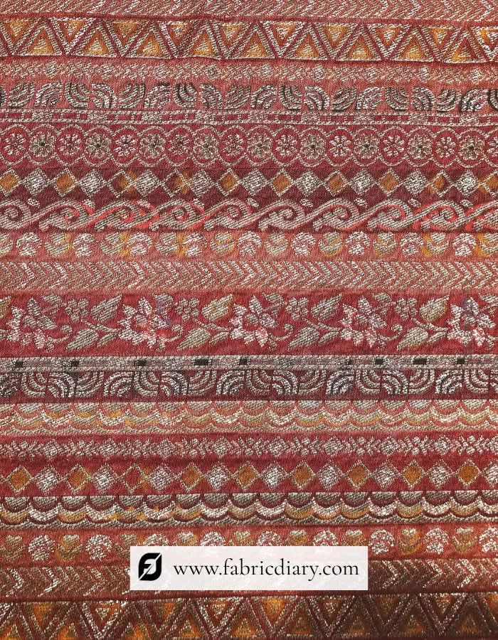 Orange Jacquard Position Print Fabric Export for Agencies in Agra