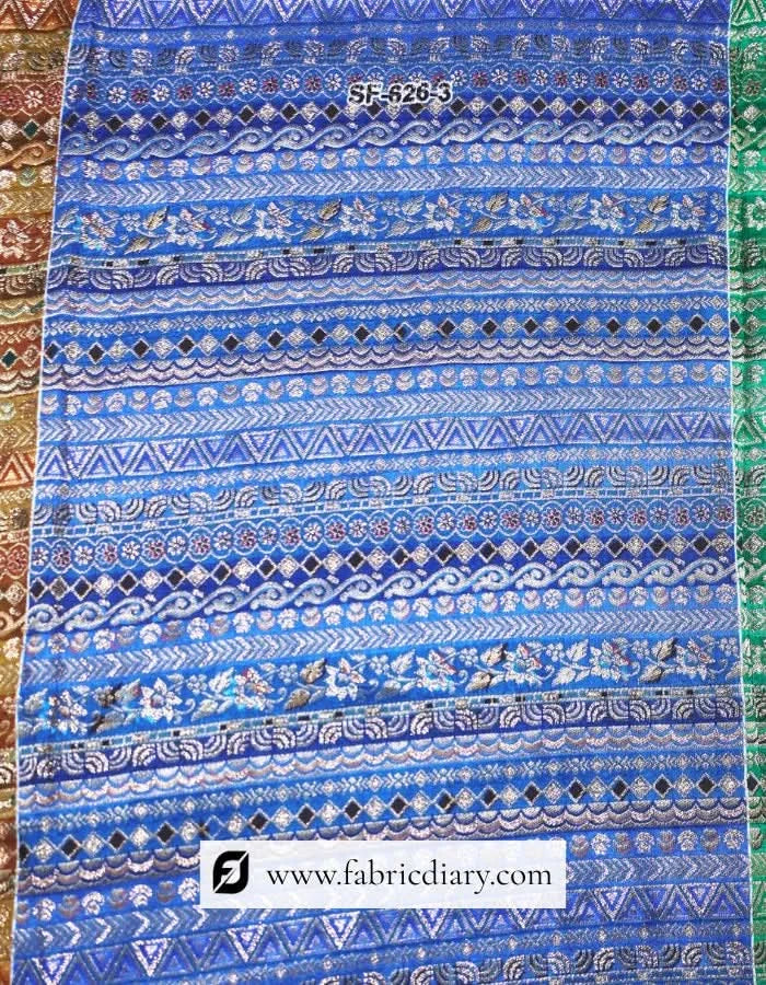 Manufacturer of Blue Dola Silk Position Fabric in Mysore