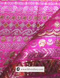 Hot Pink Dola Silk Jacquard Print Fabric