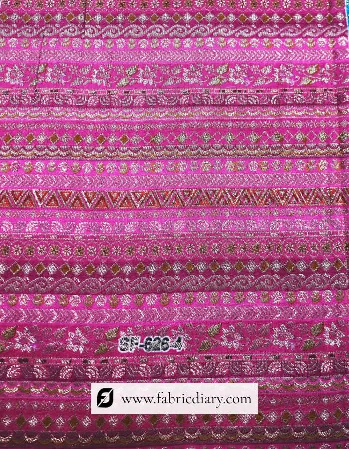 Designer Jacquard Print Fabric for Export in Ranchi – Hot Pink Tone