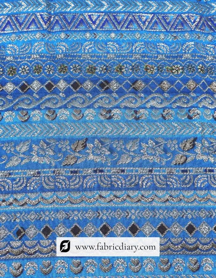 Manufacturer of Blue Jacquard Fabric for Fashion Use – Based in Siliguri