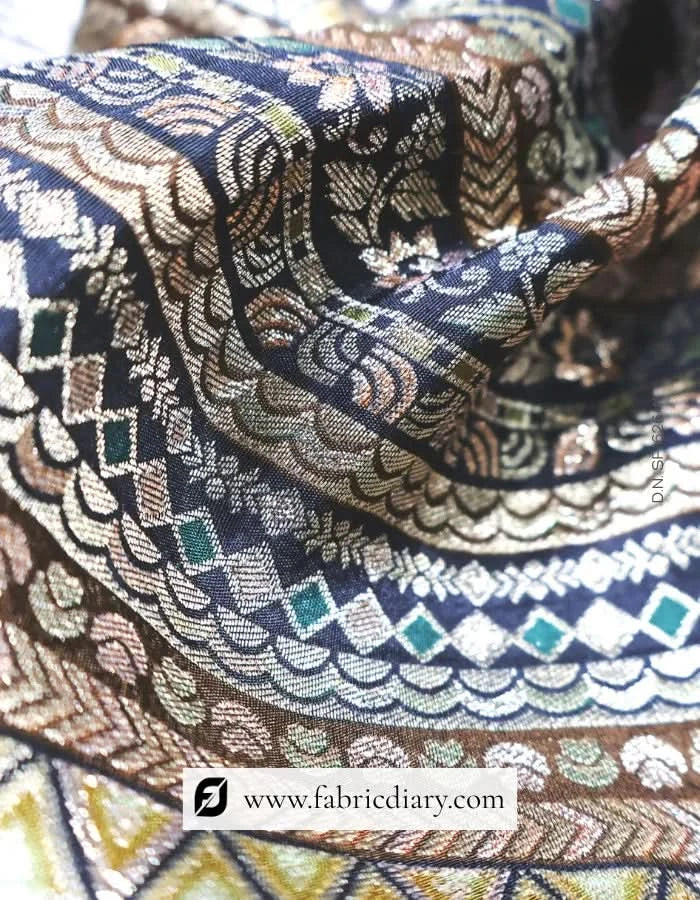 live Green Jacquard Silk Fabric for Menswear – Exported from Jammu
