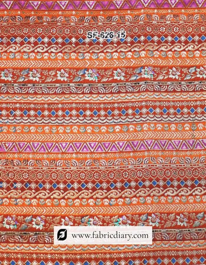 Wholesale Orange Dola Silk Fabric for Agencies in Anantapur