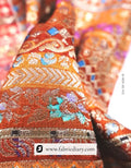 Bright Orange Dola Silk Jacquard Fabric for Wedding Attire – Based in Navi Mumbai