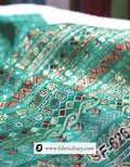 Designer Green Position Print Silk for Boutiques – From Kollam