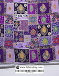 Premium Purple Position Print Jacquard Fabric Wholesale