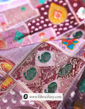 Purple Dola Silk Jacquard Position Print Fabric