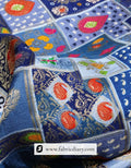 Navy Blue Position Print Jacquard Fabric African Collection