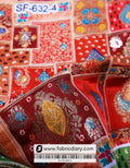 Red Position Print Jacquard Fabric for Indian Outfits