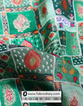 Mint Green Position Print Jacquard Fabric Asian Collection