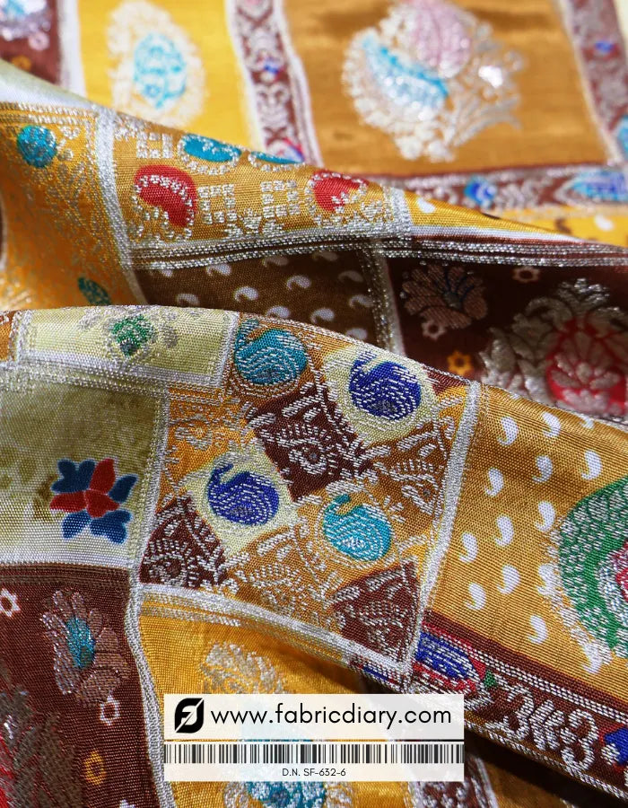Brown Position Print Jacquard Fabric – European Outfit