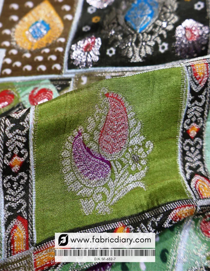 Premium Light Green Position Print Jacquard Fabric Wholesale