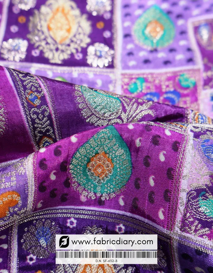 Deep Purple Position Print Jacquard Fabric – Gala Collection