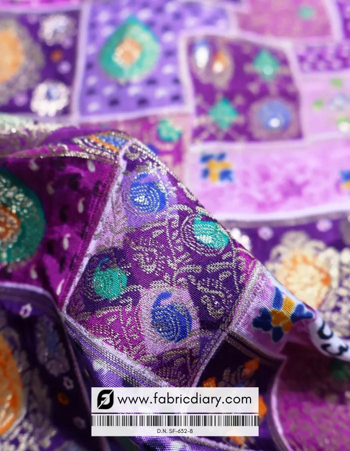 Deep Purple Position Print Jacquard Fabric – Gala Collection