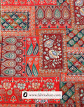 Buy Royal Red Position Print Jacquard Fabric Wedding Wear