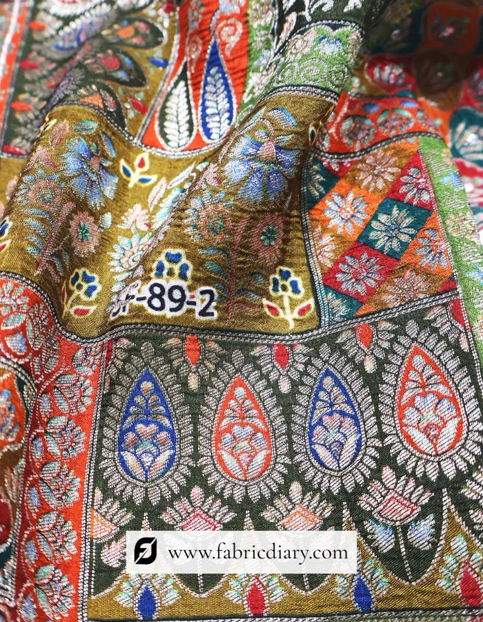 Premium Mint Green Position Print Jacquard Fabric Wholesale