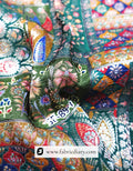 Deep Green Position Print Jacquard Fabric – Wedding Wear