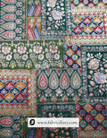 Buy Deep Green Position Print Jacquard Fabric Online