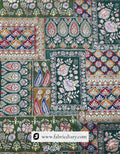 Deep Green Position Print Jacquard Fabric for Wedding Wear