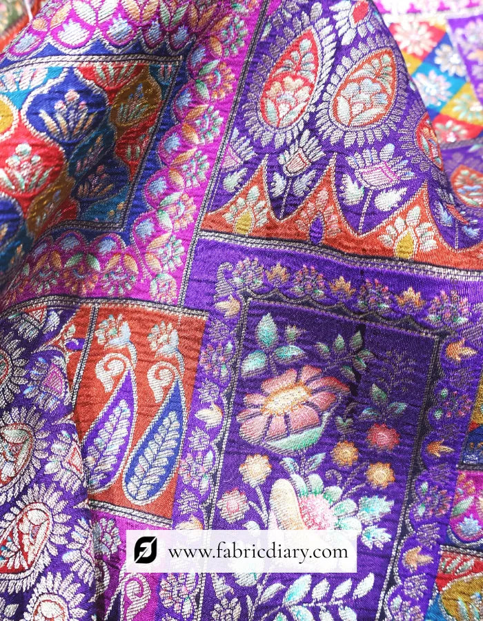 Stylish Purple Position Print Jacquard Fabric Wholesale
