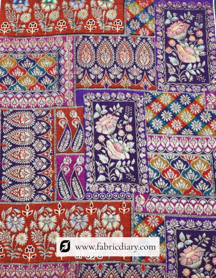 Purple Position Print Jacquard Fabric – Party Collection
