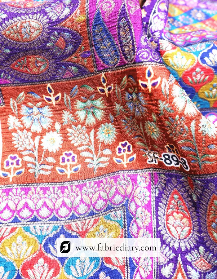 Purple Position Print Jacquard Fabric – Party Collection