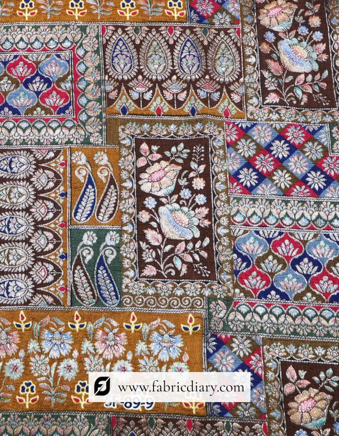Buy Mehandi Green Position Print Jacquard Fabric Online