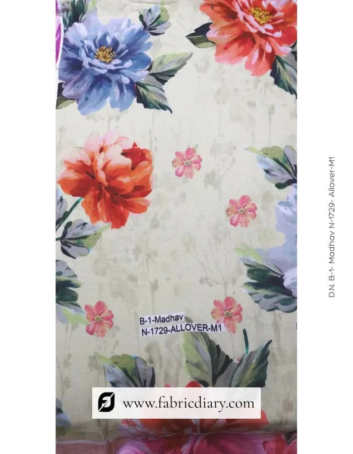 Light blue floral muslin fabric Canada boutique collection