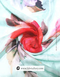 Peach floral muslin trending dress fabric Germany bulk buy
