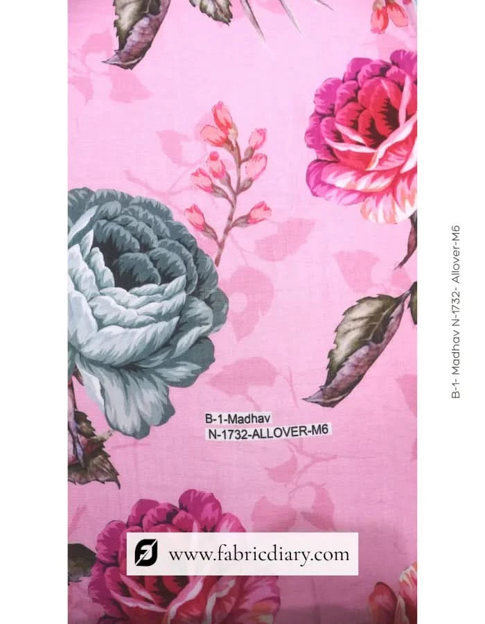 Floral muslin co-ord fabric set for Egypt designers