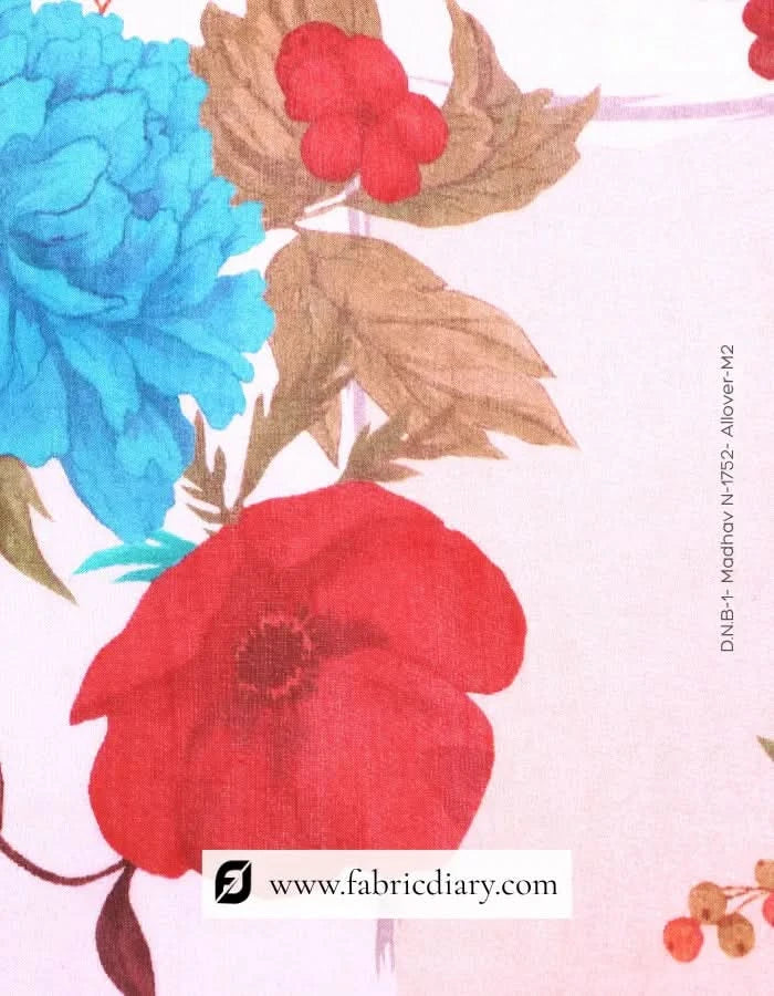 Floral muslin fashion fabric for Iceland local boutiques