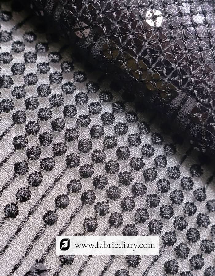 Stylish  four-square embroidered sequin fabric for women