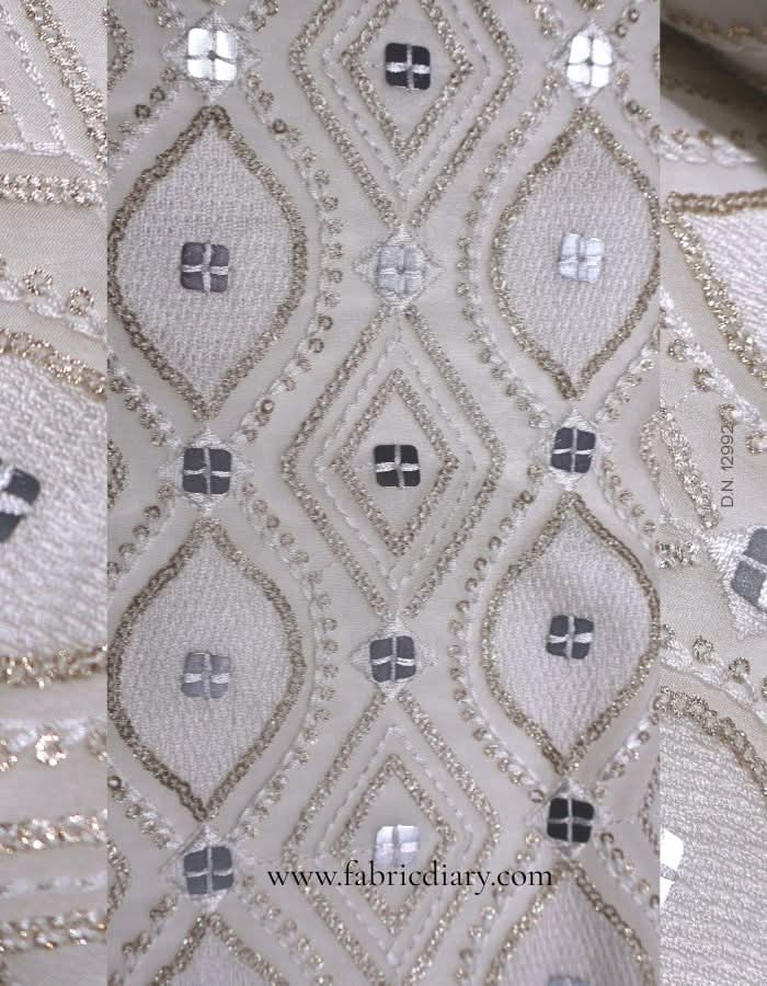 Premium square sequin embroidered designer fabric