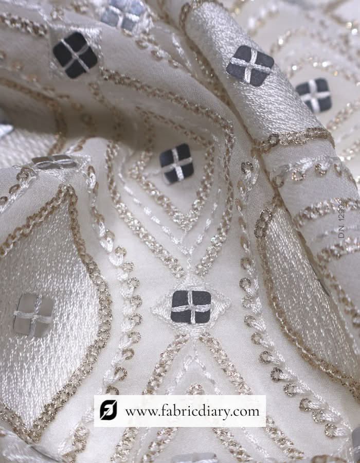 Designer Four Square Sequin Fabric