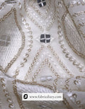 Designer sequin fabric with four-square pattern embroidery