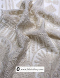Designer Lucknowi chikankari fabric – embroidered daman material for women’s wear