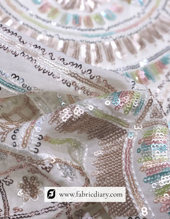 Multicolor Designer Sequins Fabric for Prom, Gowns, Lehengas, and Sarees – #83
