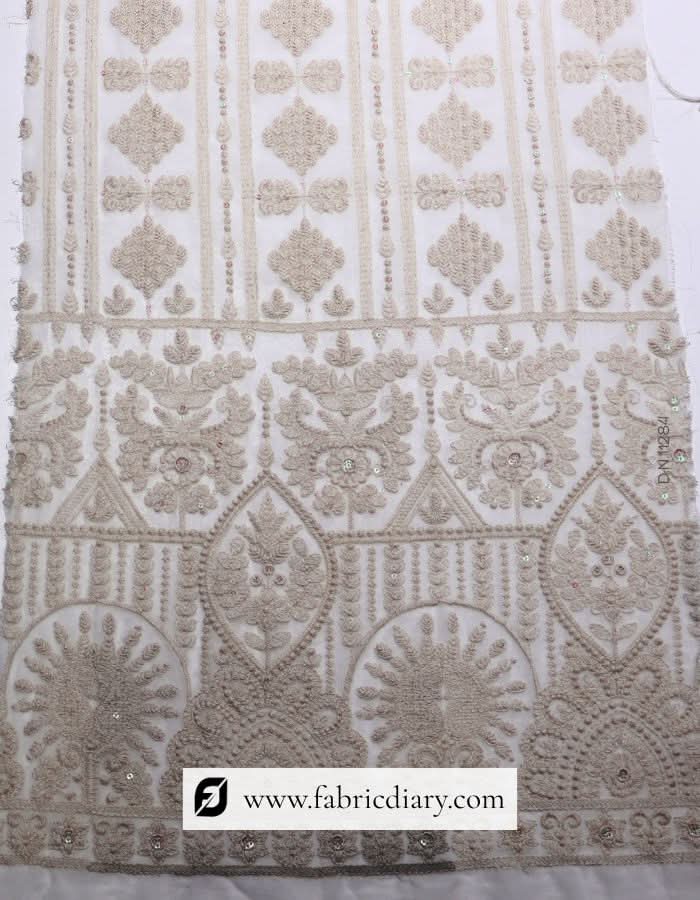 Handcrafted chikankari embroidery fabric – wholesale designer textile supplier